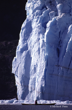 Kayaking by glacier