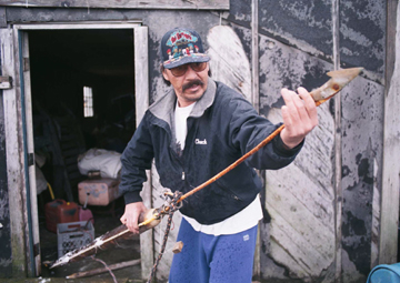 Man with harpoon